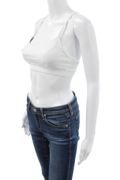 Lululemon Womens Padded Racer Back Sleeveless Sports Bra White Size 4