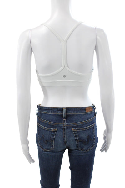 Lululemon Womens Padded Racer Back Sleeveless Sports Bra White Size 4