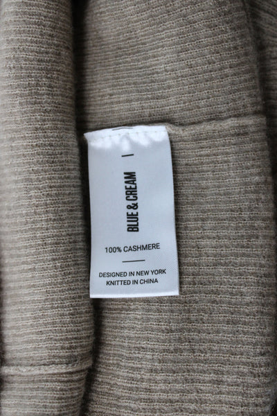 The Tile Club Womens Cashmere Henley Sweater Beige Long Sleeve Size 2XS