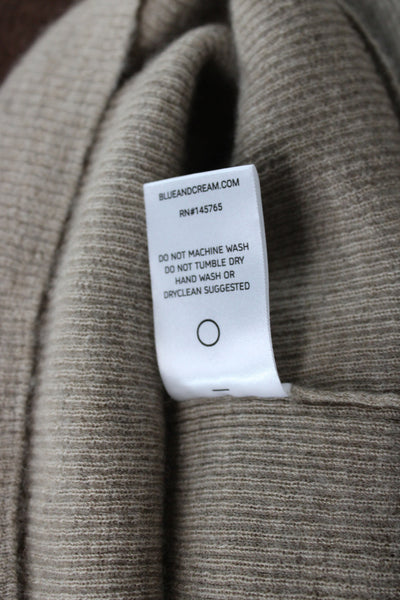 The Tile Club Womens Cashmere Henley Sweater Beige Long Sleeve Size 2XS
