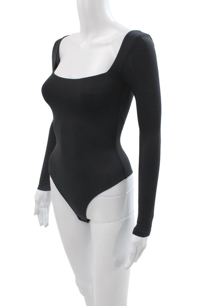 Babaton Womens One Piece Bodysuit Black Long Sleeve Scoop Neck Size 2XS