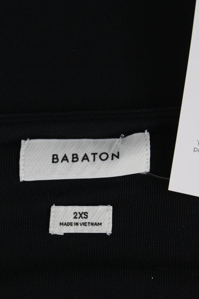 Babaton Womens One Piece Bodysuit Black Long Sleeve Scoop Neck Size 2XS