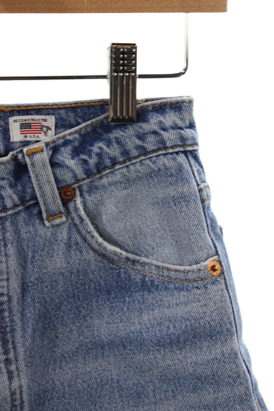 Re/Done Womens Cut-Off Shorts Blue 100% Cotton Solid Size 23