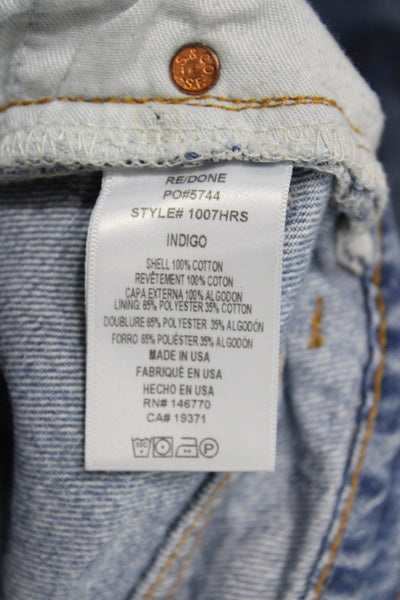 Re/Done Womens Cut-Off Shorts Blue 100% Cotton Solid Size 23