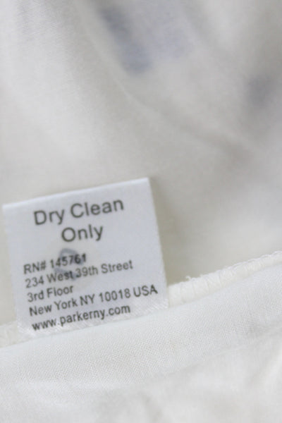 Parker Womens Rayon V-Neck Tunic Blouse White Long Sleeve Size XS