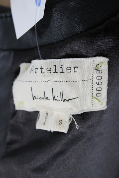 Artelier Nicole Miller Women Basic Leather Tank Black Size S