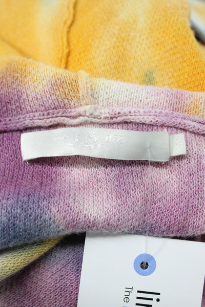 One Grey Day Women Hooded Tie Dye Pullover Sweater Multicolor Size XS