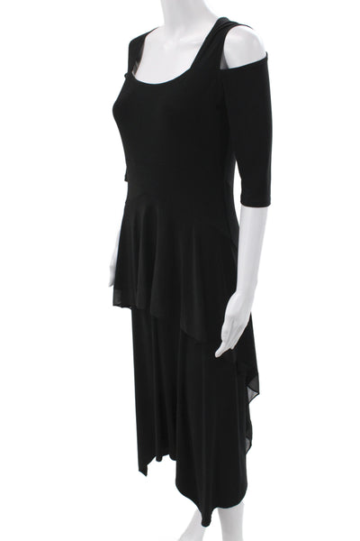 Joseph Ribkoff Women Dress Black Scoop Neck 3/4 Sleeve Knee Length Size 2