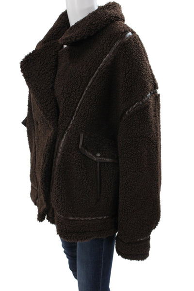 Z Supply Women Brown Basic Jacket Button Long Sleeve Polyester Size M