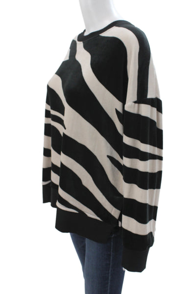 Donna Karan New York Womens Black Animal Print Pajama Top Long Sleeve Size M