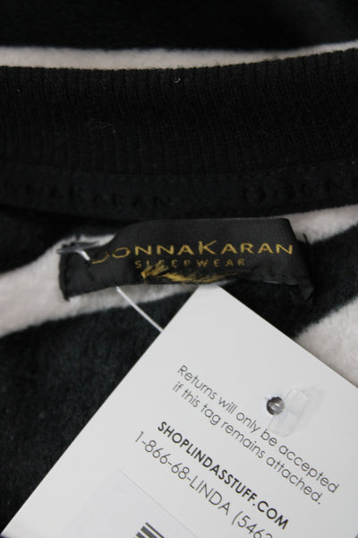 Donna Karan New York Womens Black Animal Print Pajama Top Long Sleeve Size M
