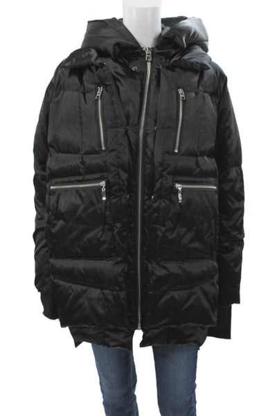 Orolay Women Puffer Jacket Black Zip Polyester Winter Long Sleeve Size M