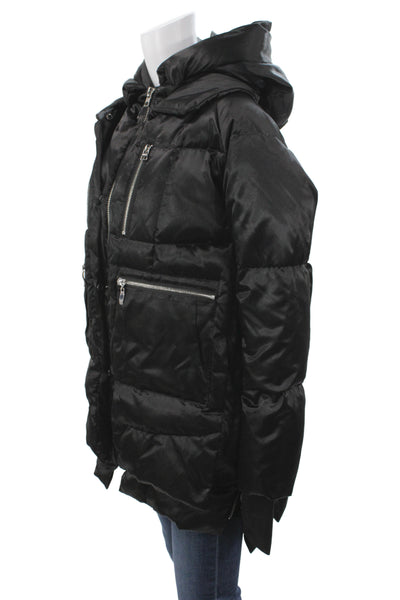 Orolay Women Puffer Jacket Black Zip Polyester Winter Long Sleeve Size M