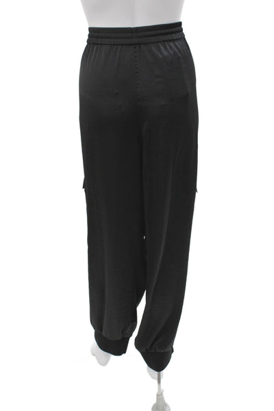Elie Tahari Womens Cargo Pants Black Polyester Drawstring Size L