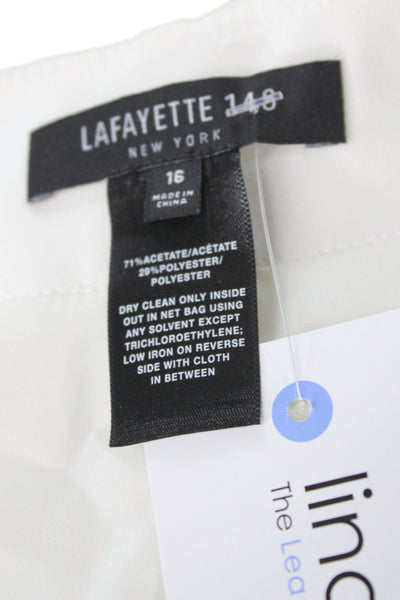 Lafayette 148 New York Women Paperbag Pants Ivory Size 16