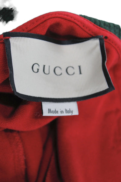 Gucci Womens Bomber Jacket Red Floral Zip Long Sleeve Polyester Size XS
