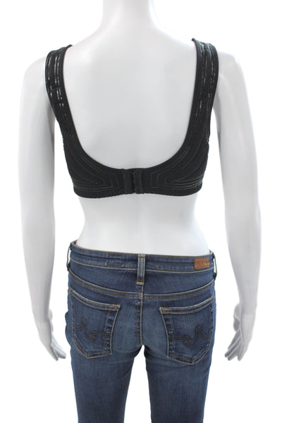 Fendi Womens Elastic Hook Closure Bra Black Size EUR 38