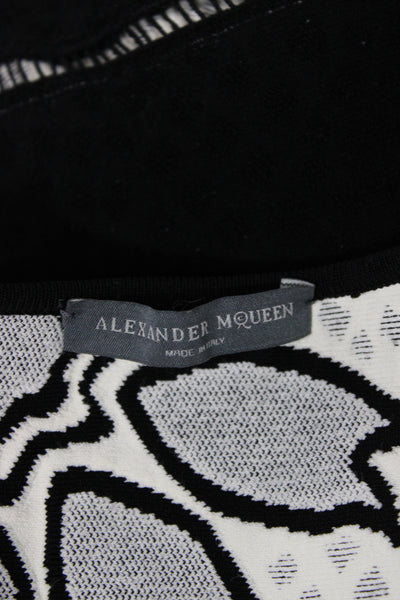 Alexander McQueen Womens Fit & Flare Dress Black Floral Knit Half Sleeve Size S