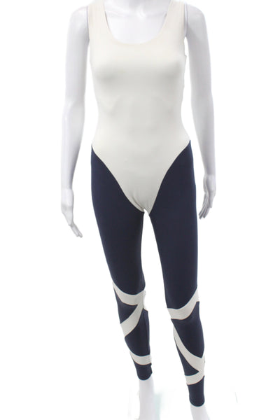 Port De O Bras Women Bodysuit Blue Colorblock Scoopneck Sleeveless Size S