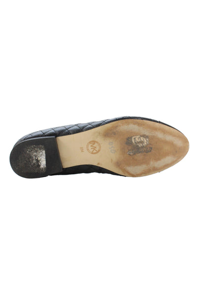 Michael Michael Kors Womens Leather Quilted Ballet Flats Black Size 8 Medium