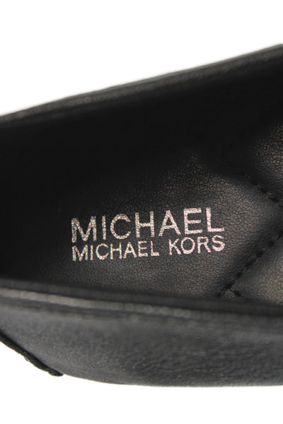 Michael Michael Kors Womens Leather Slide On Ballet Flats Black Size 8 Medium