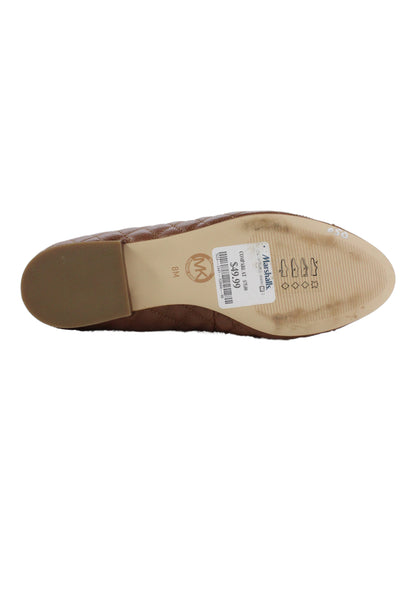 Michael Michael Kors Womens Quilted Cap Toe Ballet Flats Brown Size 8 Medium