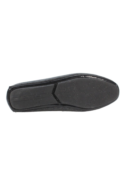 Michael Michael Kors Womens Monogram Print Ballet Flats Black Grey Size 8 Medium