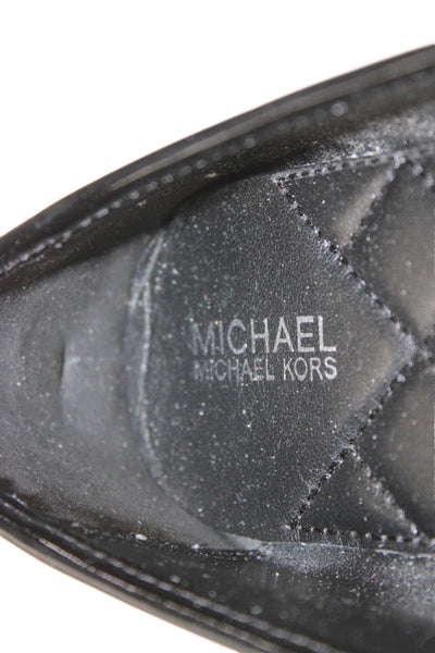 Michael Michael Kors Womens Monogram Print Ballet Flats Black Grey Size 8 Medium