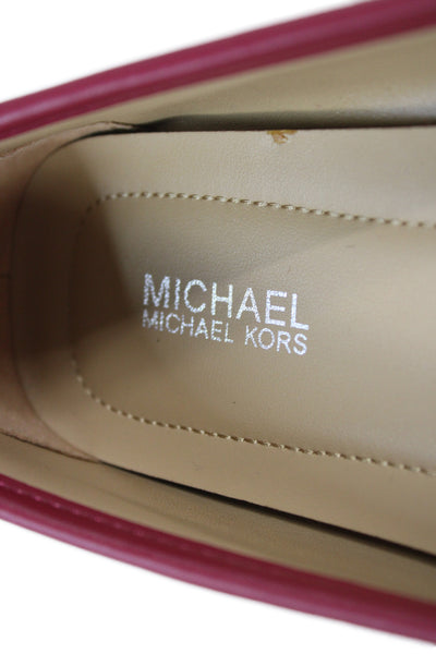 Michael Michael Kors Womens Leather Contrast Ballet Flats Pink Size 8 Medium