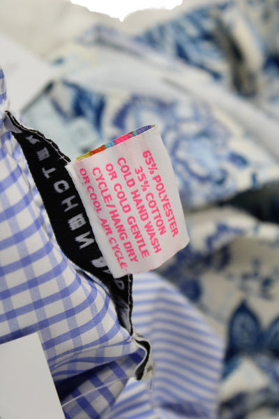 Gretchen Scott Women Shirt Dress Blue Striped Collared 3/4 Sleeve Size XS