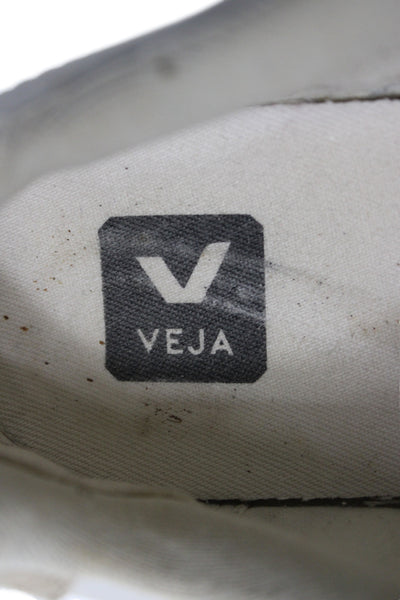 Veja Womens V-Lock Leather Hook and Loop Strap Sneakers White Size 8