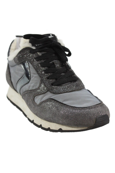 Voile Blanche Womens Suede Julia Lace-Up Casual Sneakers Gray Size 10