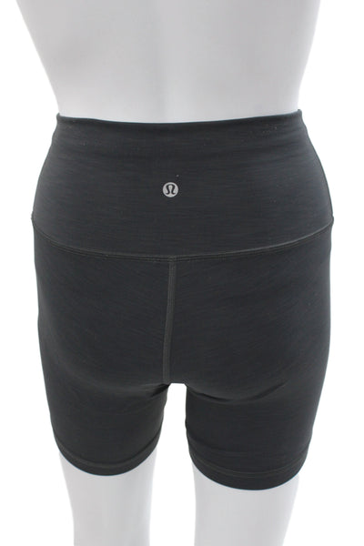 Lululemon Womens Black Knit Floral Activewear Shorts Size 2