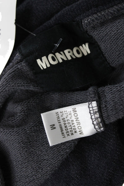 Monrow Womens Sweatpants Black Camo Drawstring Rayon 26 Inseam Size M