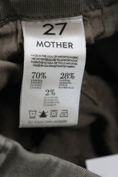 Mother Womens Skinny Jeans Green Low Rise Cotton Blend Size 27