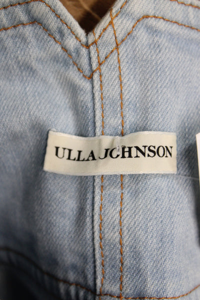 Ulla Johnson Women Flared Jeans Blue Cotton High Rise Inseam 27 Size 4