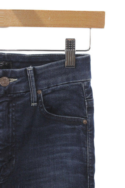Mother Womens Skinny Jeans Blue Cotton Mid Rise Inseam 30 Size 24