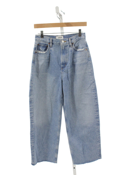 Agolde Womens High Rise Wide Leg Blue 100% Cotton Button Jeans Size 23