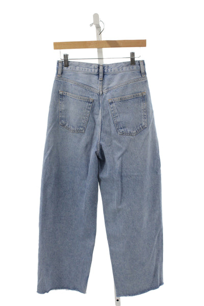Agolde Womens High Rise Wide Leg Blue 100% Cotton Button Jeans Size 23