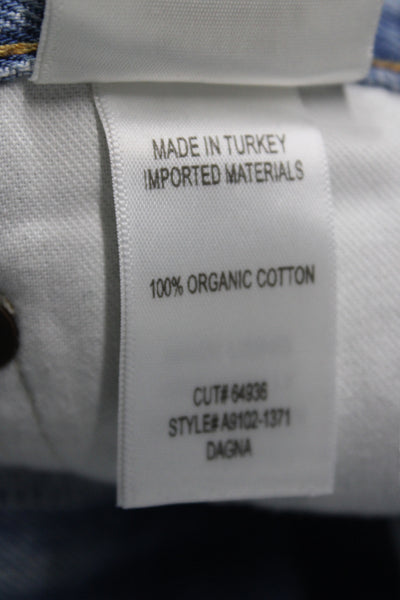 Agolde Womens High Rise Wide Leg Blue 100% Cotton Button Jeans Size 23