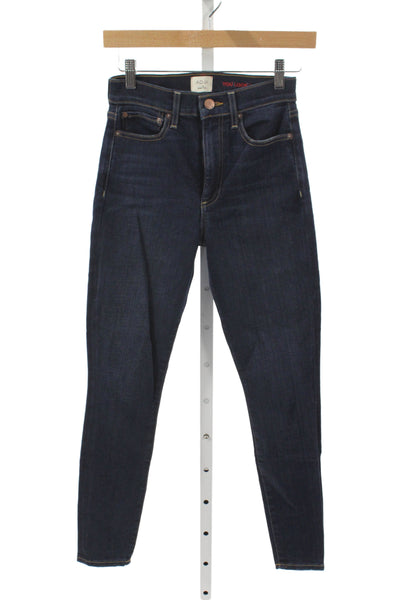 AO.LA Womens Skinny Jeans Blue Mid Rise Cotton Button Size 25