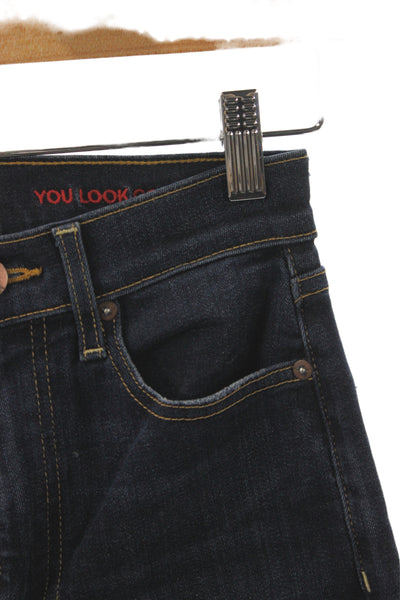 AO.LA Womens Skinny Jeans Blue Mid Rise Cotton Button Size 25