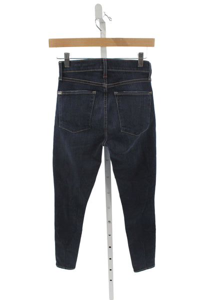 AO.LA Womens Skinny Jeans Blue Mid Rise Cotton Button Size 25