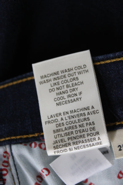 AO.LA Womens Skinny Jeans Blue Mid Rise Cotton Button Size 25