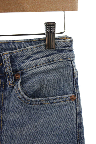 Zara Womens Straight High Rise Blue Denim Jeans Size 2