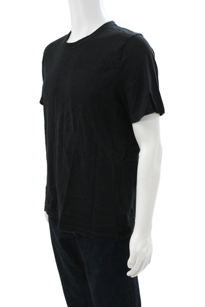 COS Mens Black Basic T-Shirt 100% Cotton Crew Neck Short Sleeve Size L