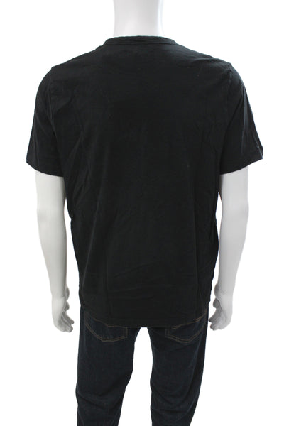 COS Mens Black Basic T-Shirt 100% Cotton Crew Neck Short Sleeve Size L