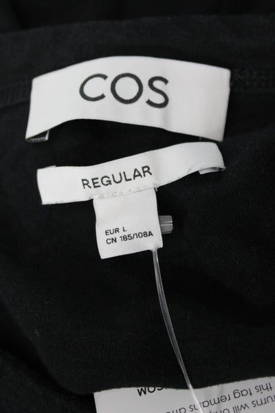 COS Mens Black Basic T-Shirt 100% Cotton Crew Neck Short Sleeve Size L