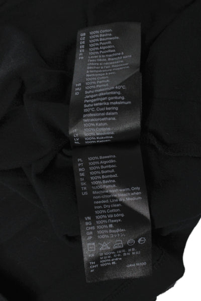 COS Mens Black Basic T-Shirt 100% Cotton Crew Neck Short Sleeve Size L