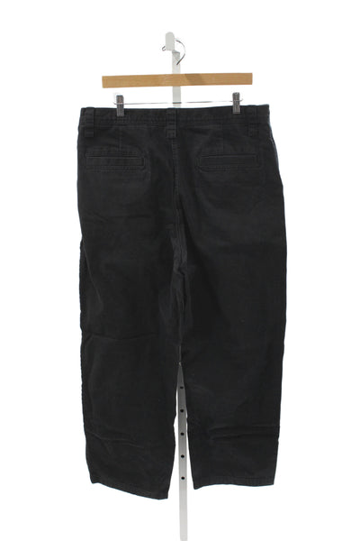 Uniqlo Mens Chinos Black 100% Cotton Button Size L